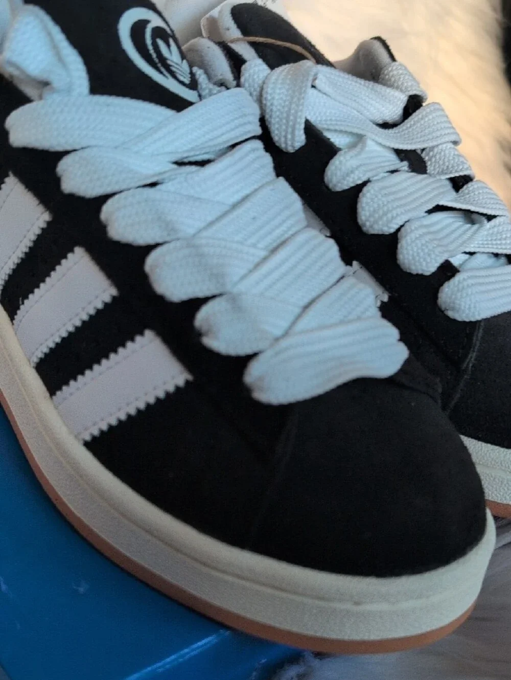 adidas Campus Suede Men's Sneakers in Black and White with Gum Outsole